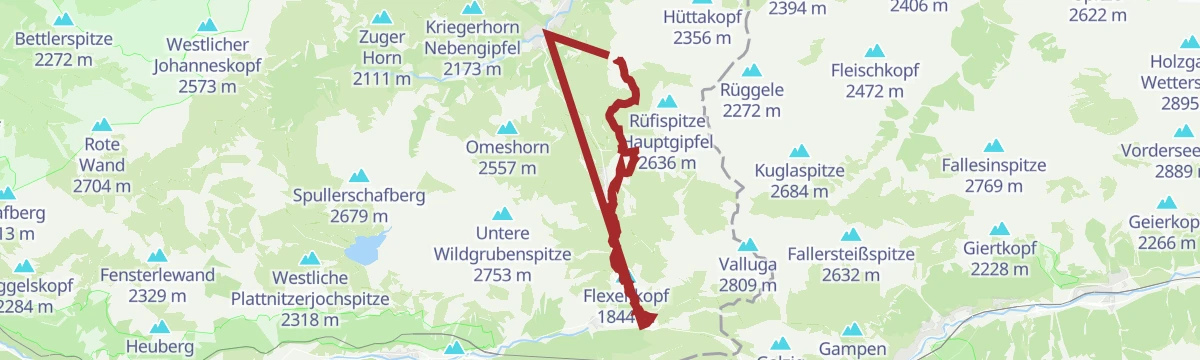Route map: Arlberg Trail Lech - St. Anton (leichte Alternative)